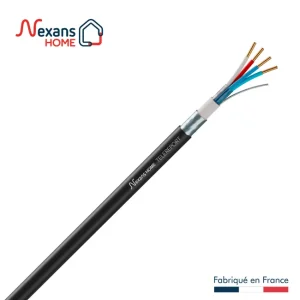 100 Mètre de Câble électrique multimédia téléreport noir, L.150 m